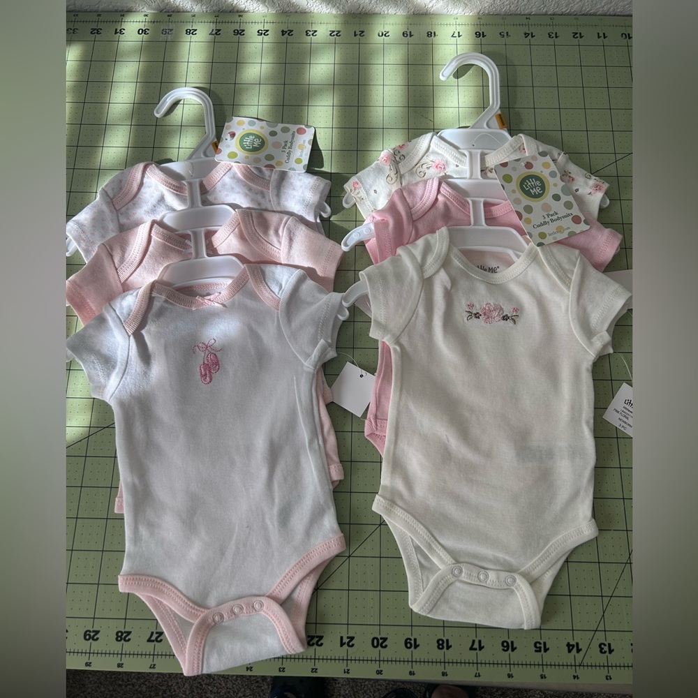 Newborn  LITTLE ME onesies bodysuits Lot of 6! NWT GIRL PINK
